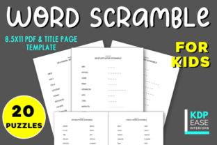 20 Word Scramble Puzzles for Kids Vol.1: A Practical Resource for Educators and Self-Publishers