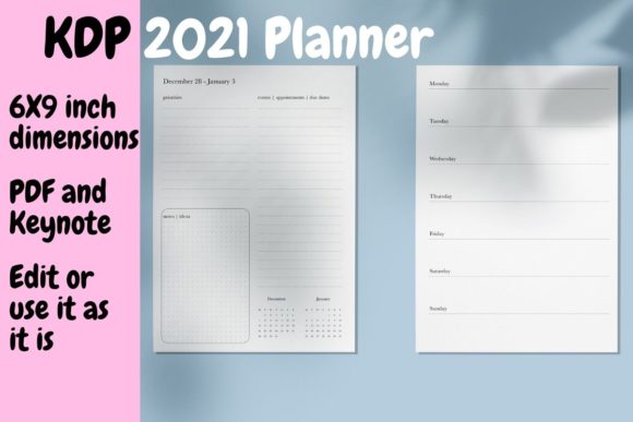 2021 Planner Ready-to-Use, Keynote: A Practical Asset for KDP Publishers and Personal Organizers