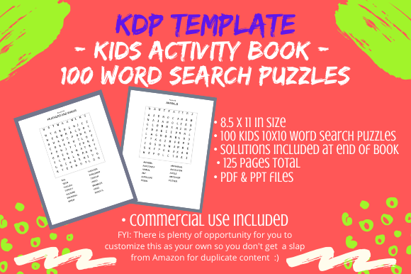 Evaluating the KDP Interior – Kids Word Search Puzzles Template for Low-Content Publishing
