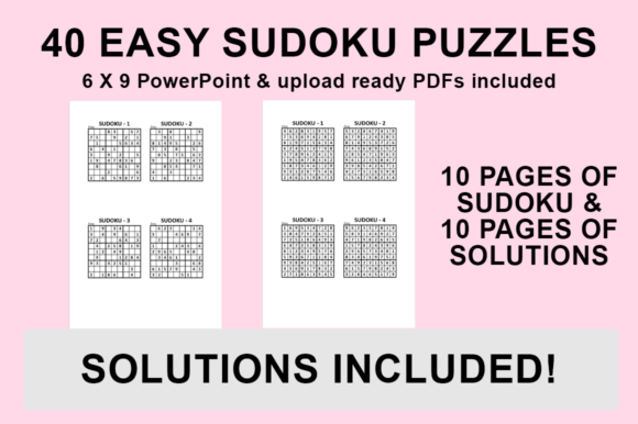 KDP Interior: 40 Easy Sudoku Puzzles Template